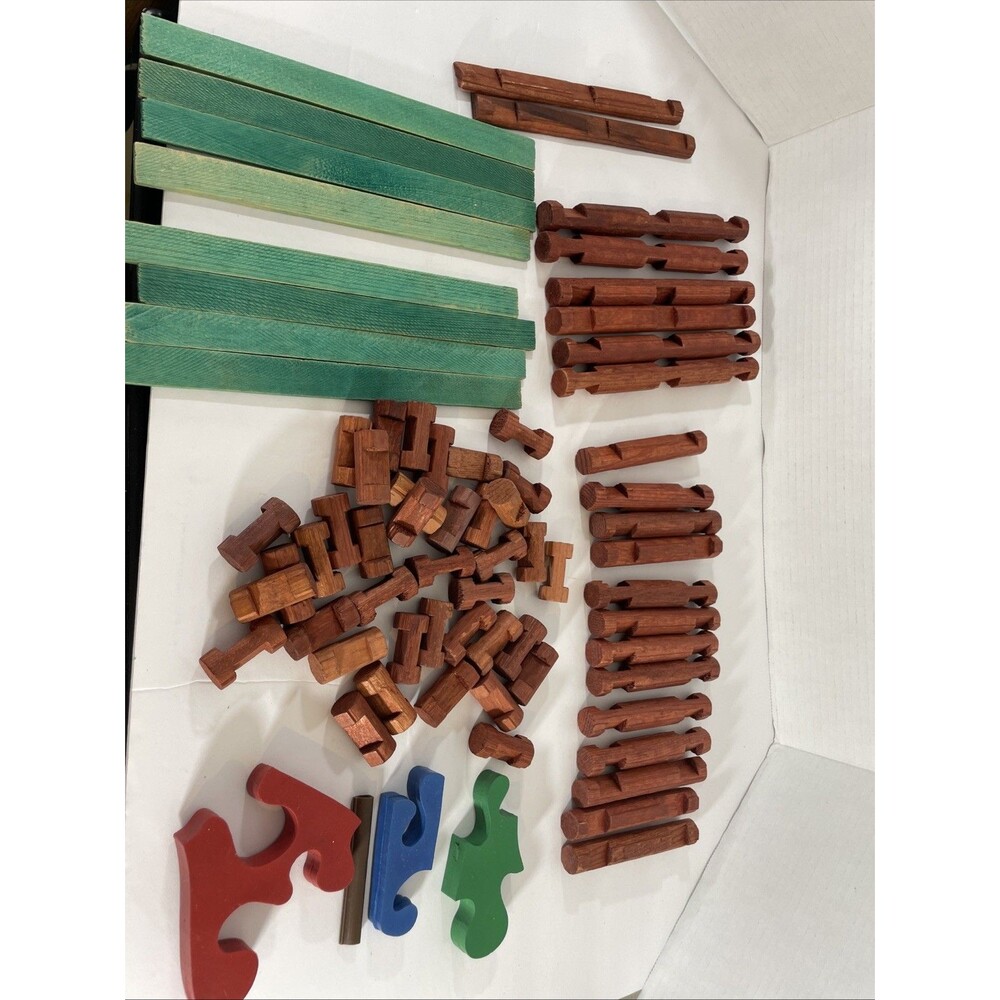 Lot Of Original Lincoln Logs Assortment 65 Pieces